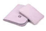 Плед з подушкою Cottonmoose Cotton Velvet 408/132/117 rain pink cotton velvet gray (рожевий (краплі) з сірим (оксамит))