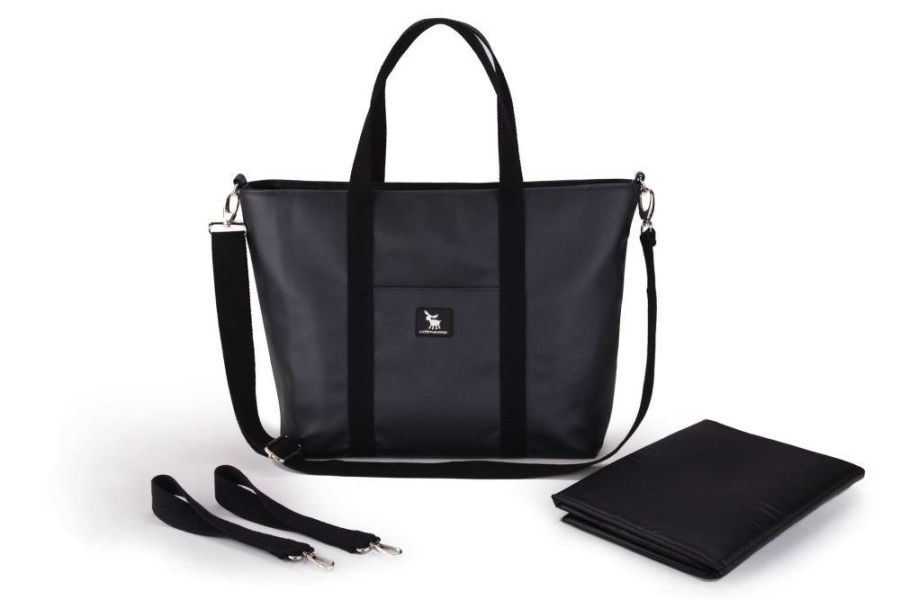 Сумка для коляски Cottonmoose Shopper 750/148 pearl black leather (черный эко-кожа)