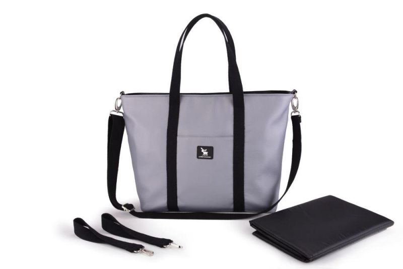 Сумка для коляски Cottonmoose Shopper 750/147 pearl gray leather (серый эко-кожа)
