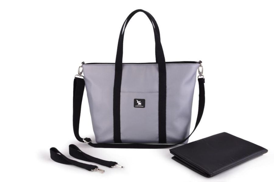 Сумка для коляски Cottonmoose Shopper 750/147 pearl gray leather (серый эко-кожа)