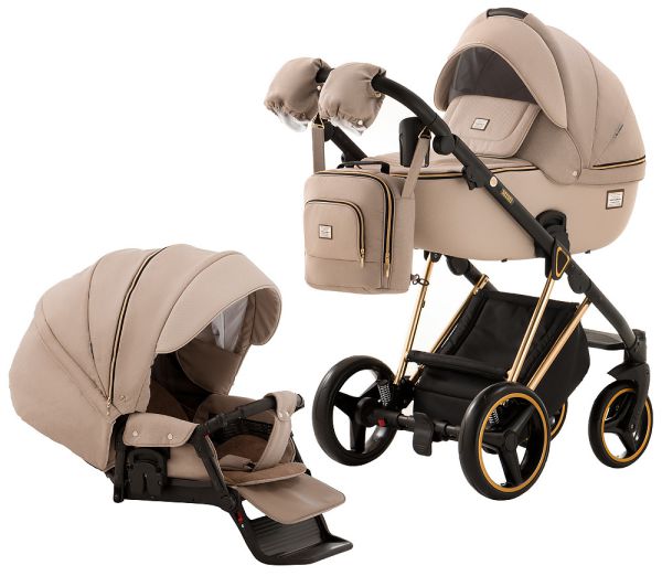 Коляска 2 в 1 Adamex Mimi Polar (Gold) Y847 капучіно - капучіно шкіра (видавлена точка)