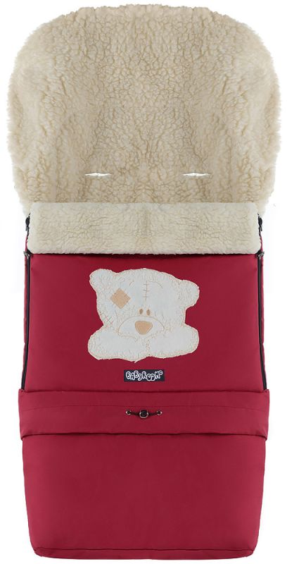 Зимовий конверт Babyroom №20 з подовженням бордовий (мордочка ведмедика штопана)