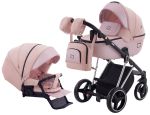 Коляска 2 в 1 Adamex Mimi Polar (Chrome) CR448 персиковий - рожева (пудра) шкіра (видавлена точка)