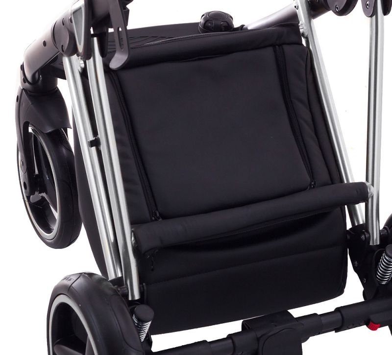 Коляска 2 в 1 Adamex Mimi Polar (Chrome) CR448 персиковый - розовая (пудра) кожа (выдавленная точка)