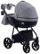 Коляска 2 в 1 Adamex Hybryd Plus BR281 черный кожа (мрамор) - серый