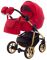 Коляска 2 в 1 Adamex Hybryd Plus Polar (Gold) Кожа 100% BR313 красный кожа (выдавленная точка) - красный кожа