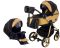 Коляска 2 в 1 Adamex Sierra Polar (Gold) SR436 черный (люрикс) - золотой кожа (перфорация)