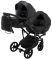Коляска 2 в 1 для двойни Bair Next DUO Кожа 100% 36 черный