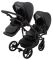 Коляска 2 в 1 для двойни Bair Next DUO Кожа 100% 36 черный