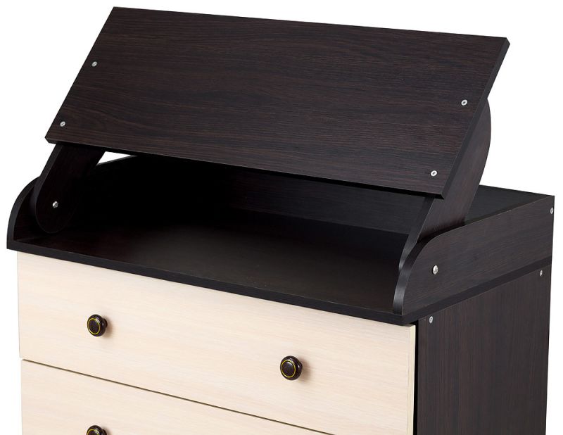 Пеленальный комод Babyroom Комод 4 тел.Big 102x80x50  венге-дуб молочный