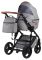 Коляска 2 в 1 Bair Leo кожа 100% GN-45 светло-серый