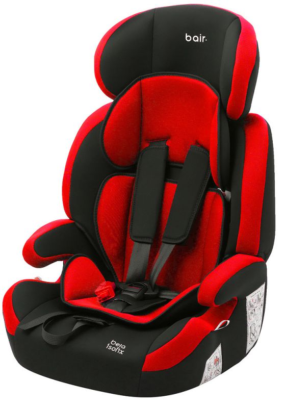 Автокрісло Bair Beta Iso-fix 1/2/3 (9-36 кг) DBI2426 чорний - червоний