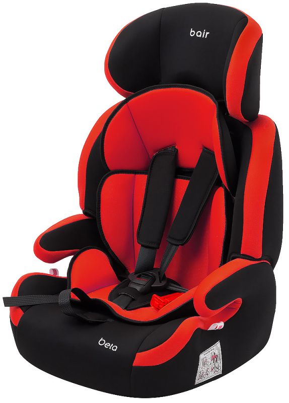 Автокрісло Bair Beta 1/2/3 (9-36 кг) DB2426 чорний - червоний