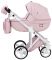 Коляска 2 в 1 Adamex Luciano кожа 100% Q120А розовый (пудра)