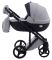 Коляска 2 в 1 Adamex Lucianо CR205 світло-сірий - чорна шкіра (видавлена крапка)