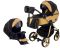 Коляска 2 в 1 Adamex Sierra Polar (Gold) SR436 черный (люрикс) - золотой кожа (перфорация)
