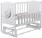 Кровать Babyroom Тедди Т-02 фигурное быльце, маятник, откидной бок  белый