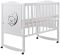 Кровать Babyroom Тедди T-01 фигурное быльце, откидной бок, колеса  белый