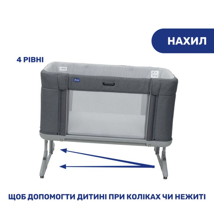 Приставная кроватка Chicco Next2Me Forever Slate Grey