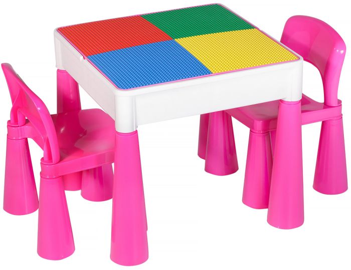 Стіл та 2 стільці Tega Mamut 899P dark pink-white