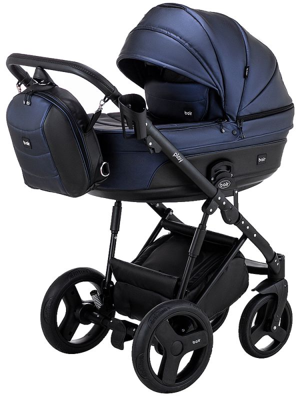 Коляска 2 в 1 Bair Play Plus BPL-144 темно-синій (перламутр) - чорний