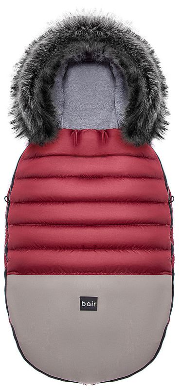 Зимовий конверт Bair Polar premium бордо - сіра шкіра