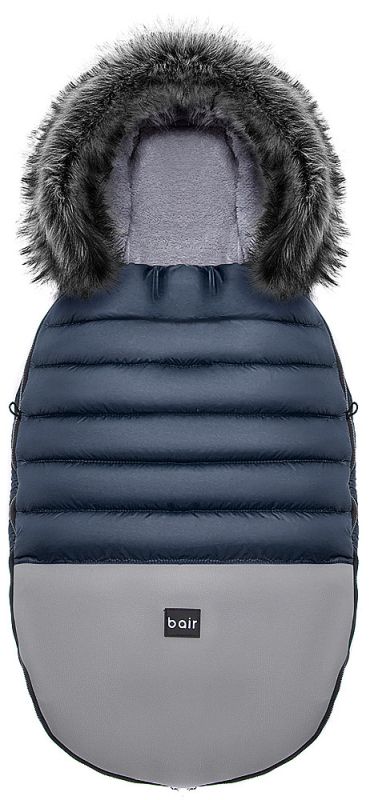 Зимовий конверт Bair Polar premium темно-синій - сіра шкіра