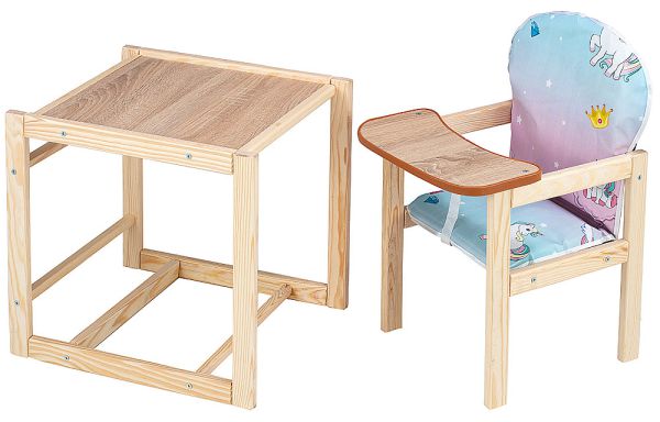 Стільчик-трансформер Наталка Зайчик-11 eko блакитний з рожевим (єдинороги)