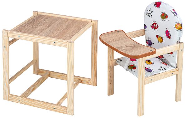 Стільчик-трансформер Наталка Зайчик-11 eko білий (різнокольорові корівки)