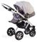 Коляска 2 в 1 Adamex Erika Len 227W серый(цветочки)-серый(лен)