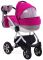 Коляска 2 в 1 Adamex Erika Len 400W малиновый (узор сердца) -серый