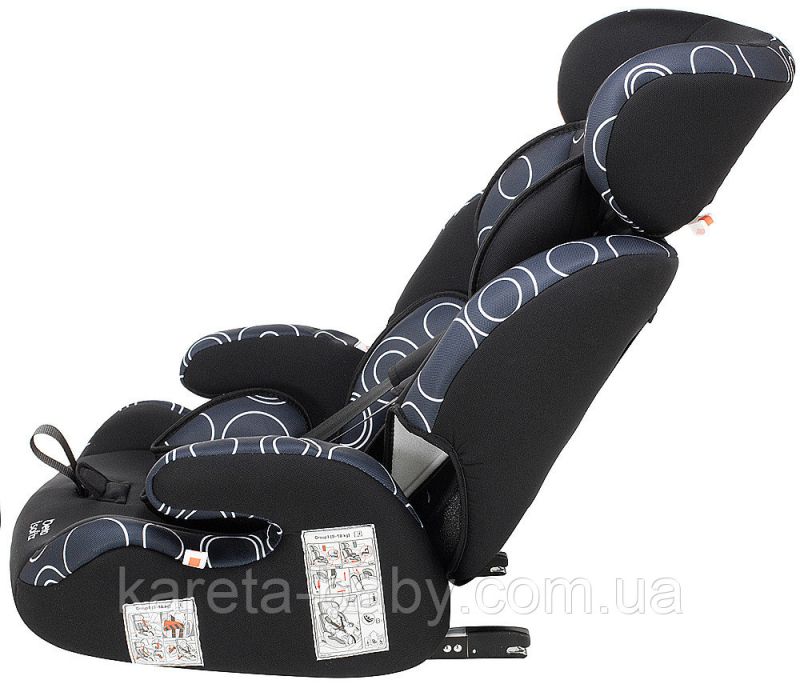 Автокрісло Bair Beta Iso-fix 1/2/3 (9-36 кг) DBI1424 чорний - темно-синій (круги)