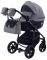 Коляска 2 в 1 Adamex Hybryd Plus BR281 черный кожа (мрамор) - серый