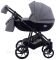 Коляска 2 в 1 Adamex Hybryd Plus BR281 черный кожа (мрамор) - серый
