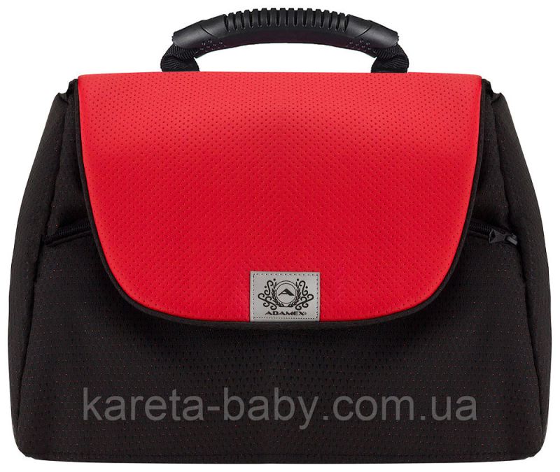 Коляска 2 в 1 Adamex Hybryd Plus Polar (Chrome) BR602 черный (красный люрекс)- красный кожа (выдавленная точка)