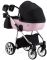 Коляска 2 в 1 Adamex Hybryd Plus Polar (Chrome) BR611 черный (розовый люрекс)- светло-розовая кожа (выдавленная точка)