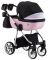 Коляска 2 в 1 Adamex Hybryd Plus Polar (Chrome) BR611 черный (розовый люрекс)- светло-розовая кожа (выдавленная точка)