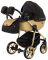 Коляска 2 в 1 Adamex Hybryd Plus Polar (Gold) BR619 черный (золотой люрекс) - золотая кожа