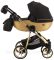 Коляска 2 в 1 Adamex Hybryd Plus Polar (Gold) BR619 черный (золотой люрекс) - золотая кожа