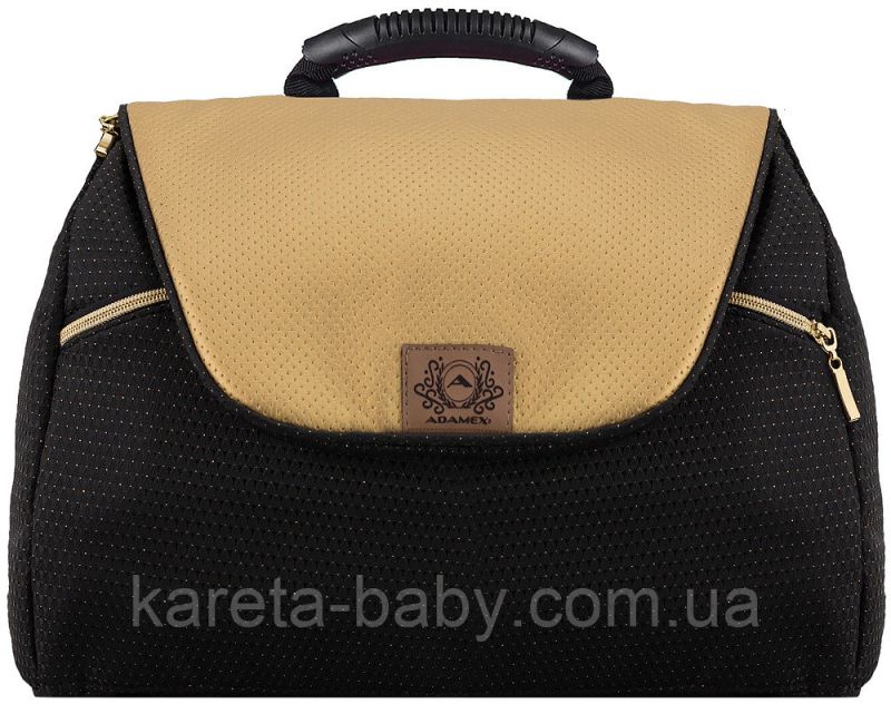 Коляска 2 в 1 Adamex Hybryd Plus Polar (Gold) BR619 черный (золотой люрекс) - золотая кожа