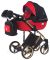 Коляска 2 в 1 Adamex Luciano Polar (Gold) Y804 красный (кожа) - черный