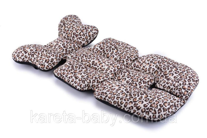 Матрац в коляску та автокрісло Cottonmoose Air 828/79/101 pantera cotton siatka szara (леопардовий, чорна