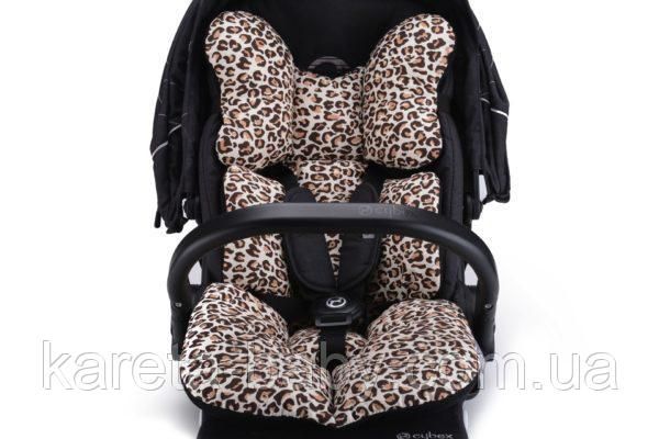 Матрац в коляску та автокрісло Cottonmoose Air 828/79/101 pantera cotton siatka szara (леопардовий, чорна