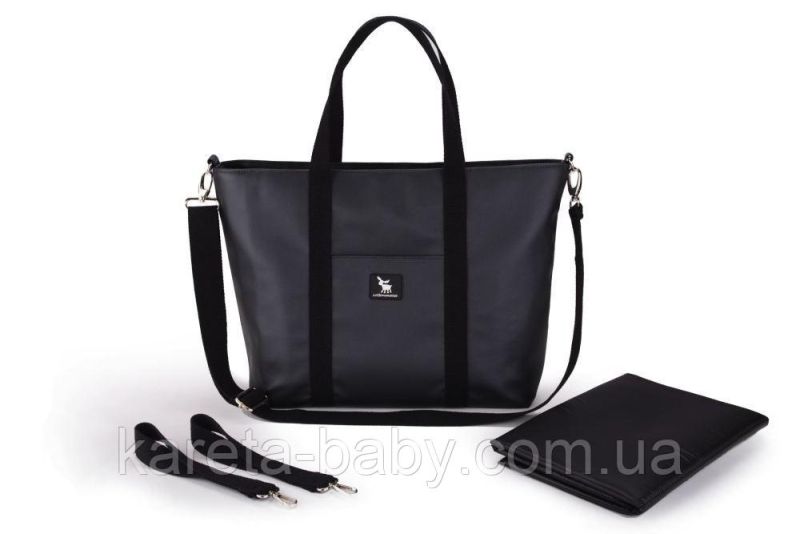 Сумка для коляски Cottonmoose Shopper 750/148 pearl black leather (черный эко-кожа)