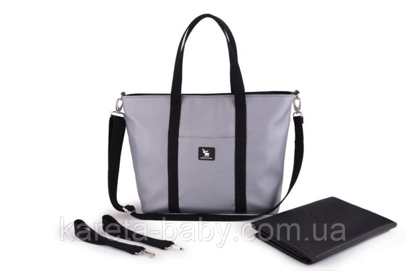 Сумка для коляски Cottonmoose Shopper 750/147 pearl gray leather (серый эко-кожа)