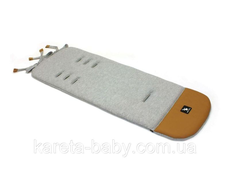 Матрас в коляску Cottonmoose Leather 590/115/107 graphite cotton jersey (графитовый (меланж), латте эко-кожа)