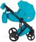 Коляска 2 в 1 Adamex Luciano кожа 100% Q119 морская волна