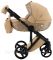 Коляска 2 в 1 Adamex Lucianо CR263 темно-бежевый - капучино (принт) атлас