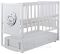 Кровать Babyroom Тедди ТР-03 ровное быльце, маятник, ящик, откидной бок  белый