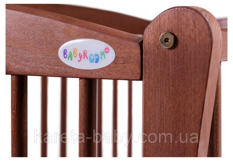 Кровать Babyroom Елит резьба маятник, ящик, откидной бок DER-7  бук тик